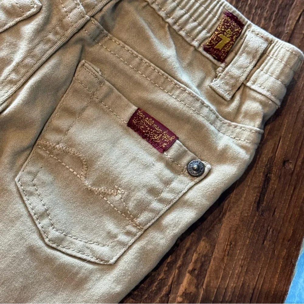 7 For All Mankind Khaki Tan Pants Jeans Size 12 Months Baby Boys Girls 12M - Picture 9 of 12